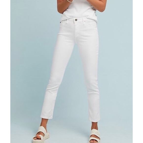 Adriano Goldschmied Jeans Womens‎ 29 White High Rise Abby Ankle Skinny Anthro - Picture 1 of 9